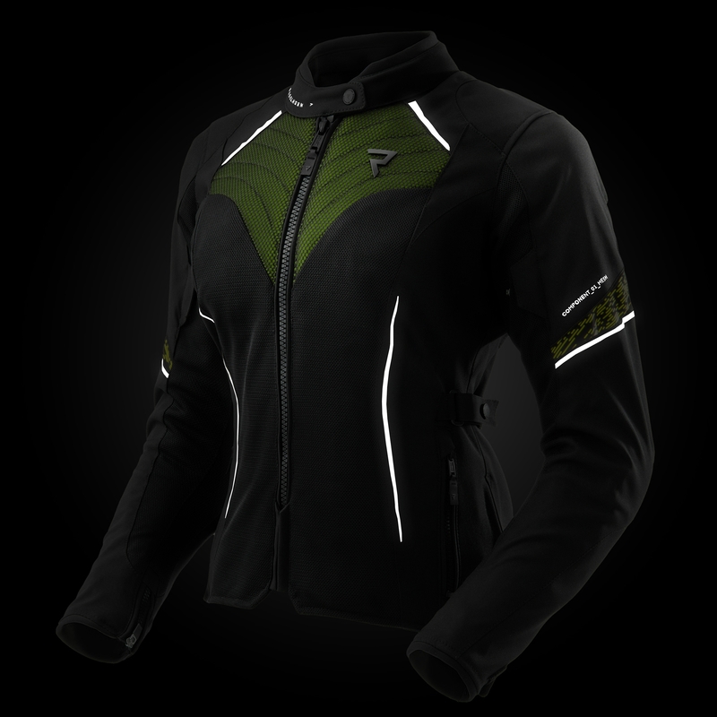 Moteriška motociklininko striukė Rebelhorn Jax black-fluo yellow