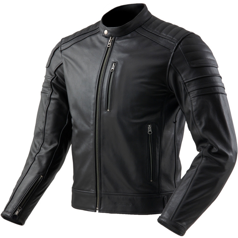 Ozone Colt odinė motociklo striukė, juoda