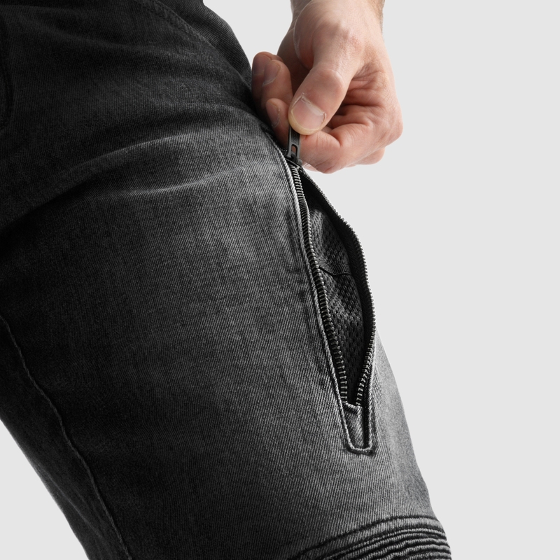 Rebelhorn Vandal Mono Washed Black motociklininkų džinsai