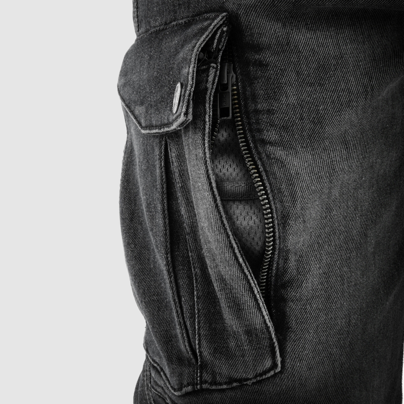 Rebelhorn Vandal Mono Washed Black motociklininkų džinsai