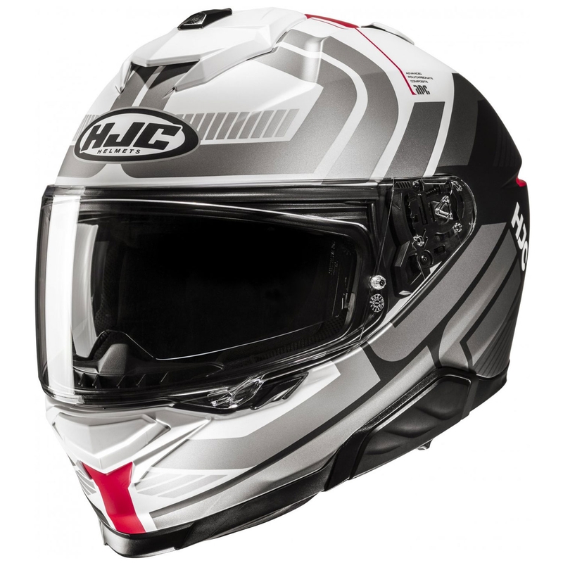 HJC i71 Viz MC1SF integralus motociklininko šalmas baltai pilkai juodas