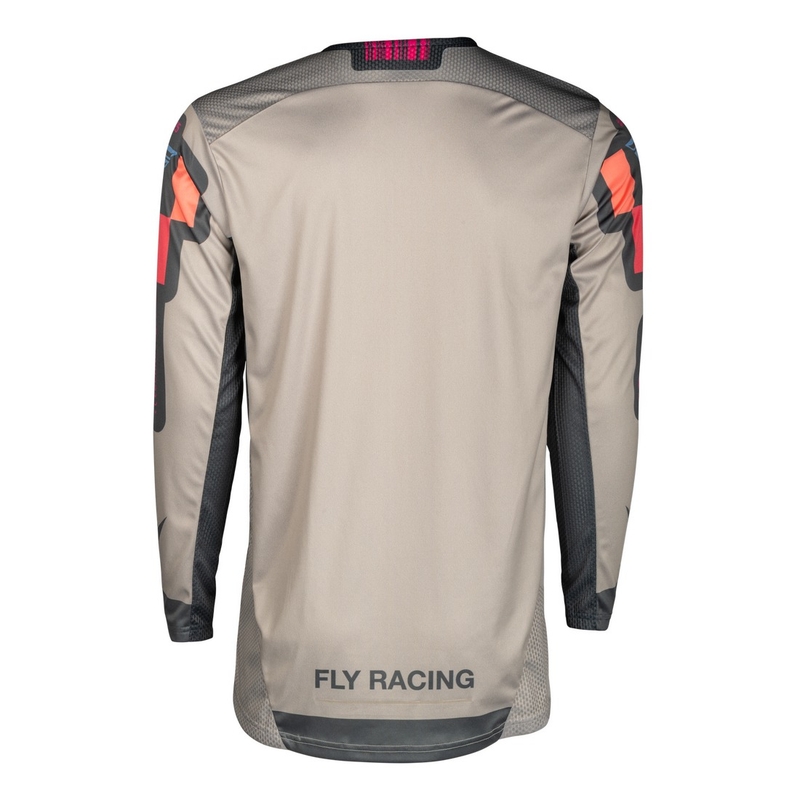 Motokroso marškinėliai FLY Racing Lite Vice pilkai rožinės spalvos
