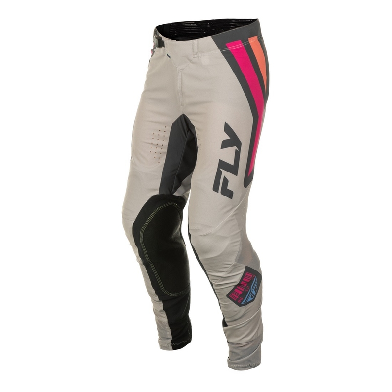 Motokroso kelnės FLY Racing Lite Vice pilkai rožinės spalvos