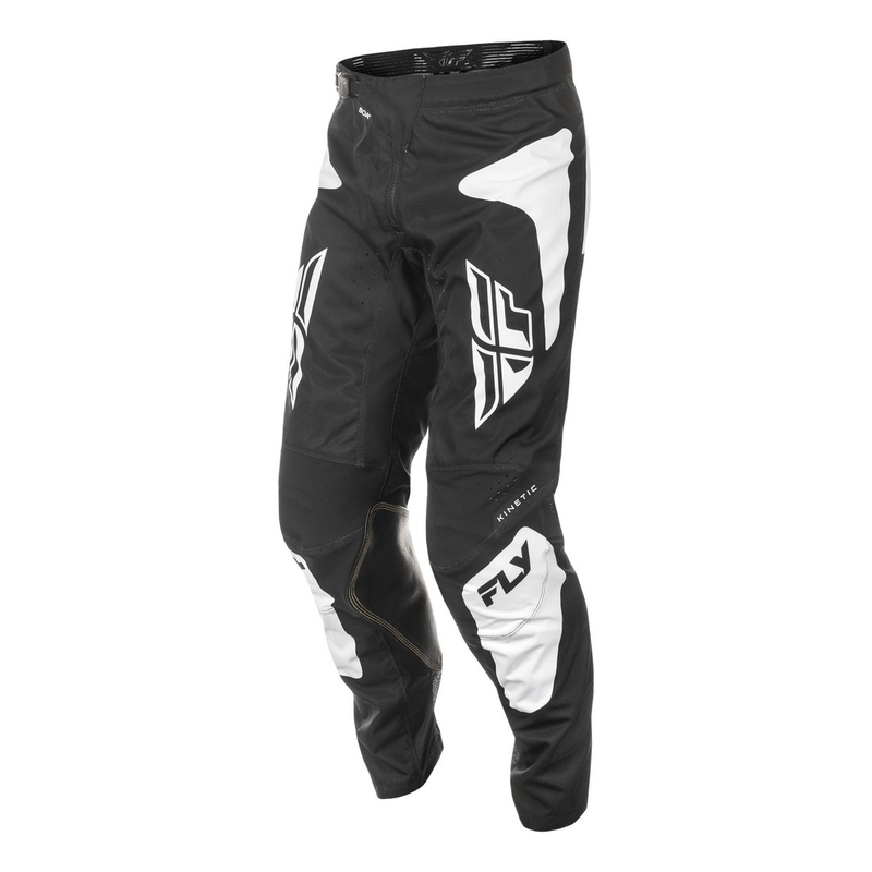 Motokroso kelnės FLY Racing Kinetic Sym juoda ir balta