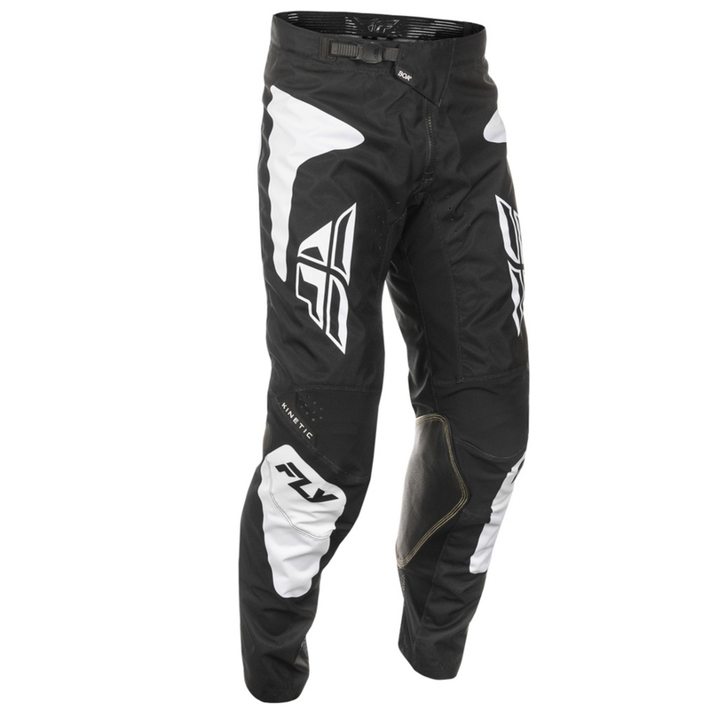 Motokroso kelnės FLY Racing Kinetic Sym juoda ir balta