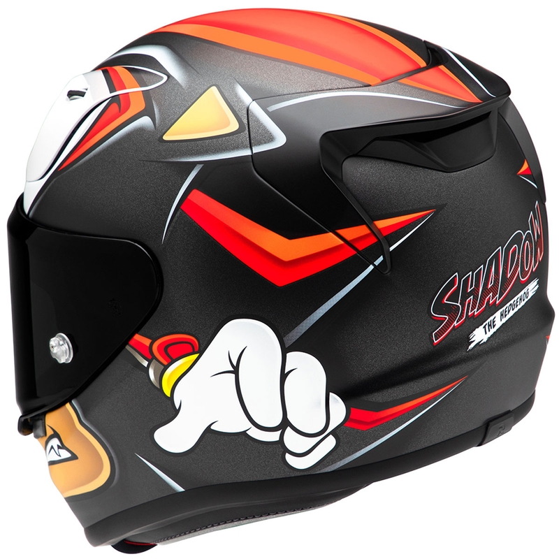 Integruotas motociklininko šalmas HJC RPHA 12 Shadow The Hedgehog MC1SF juodas-raudonas-oranžinis išpardavimas