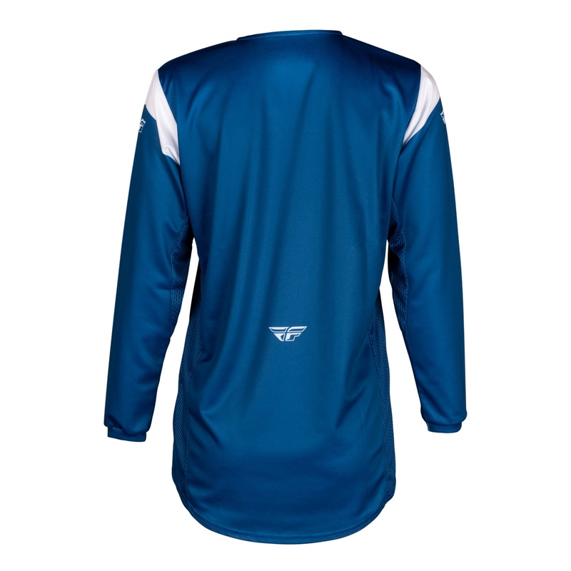 Vaikiški motokroso marškinėliai FLY Racing Kinetic Stoke mėlyna ir balta