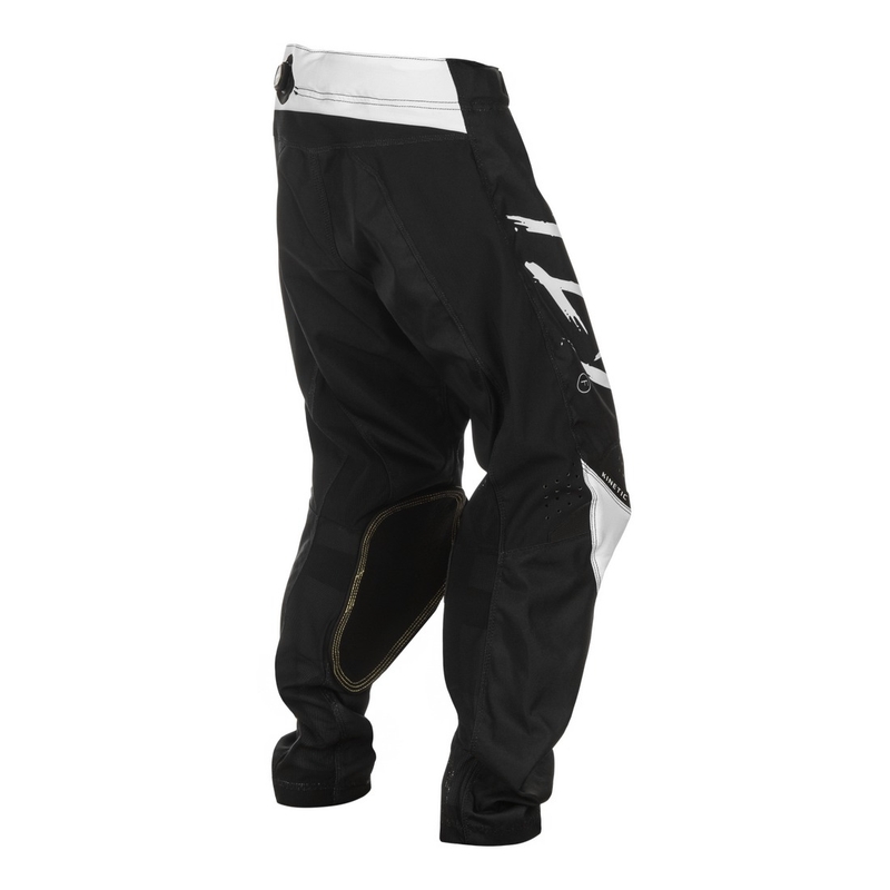 Vaikų motokroso kelnės FLY Racing Kinetic Stoke juoda ir balta