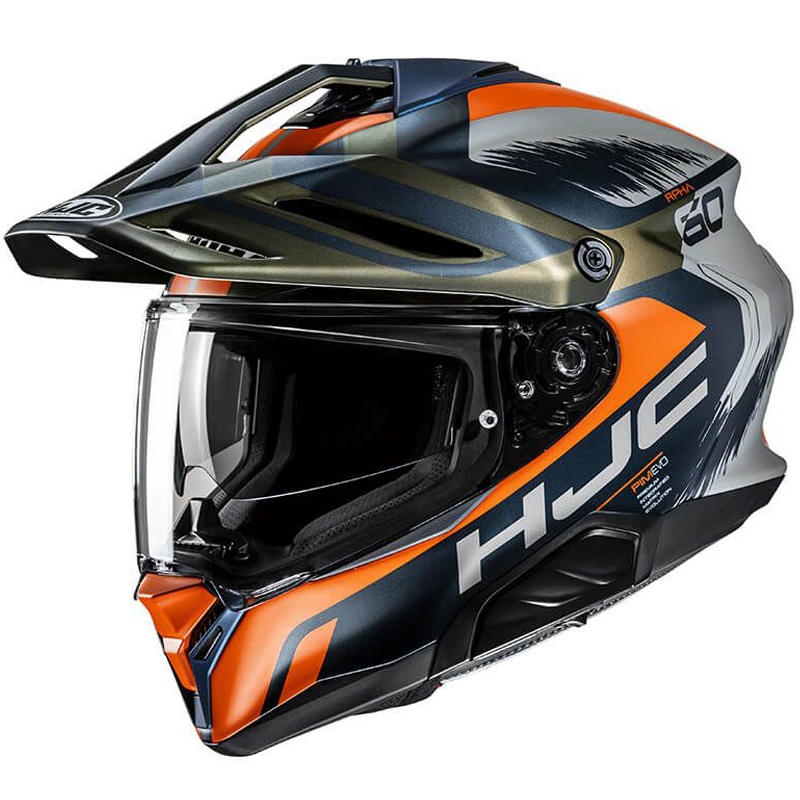 Enduro motociklininko šalmas HJC RPHA 60 Quid MC47SF mėlynai pilkai oranžinis