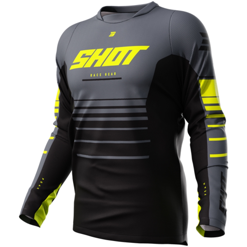 Motokroso marškinėliai Shot Devo Peak fluo yellow išpardavimas