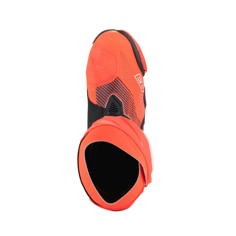 Alpinestars Supertech R Vented riboto leidimo MM93 Marc Marquez fluo raudonos-mėlynos-juodos spalvos motociklininko batai