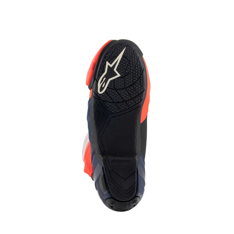Alpinestars Supertech R Vented riboto leidimo MM93 Marc Marquez fluo raudonos-mėlynos-juodos spalvos motociklininko batai