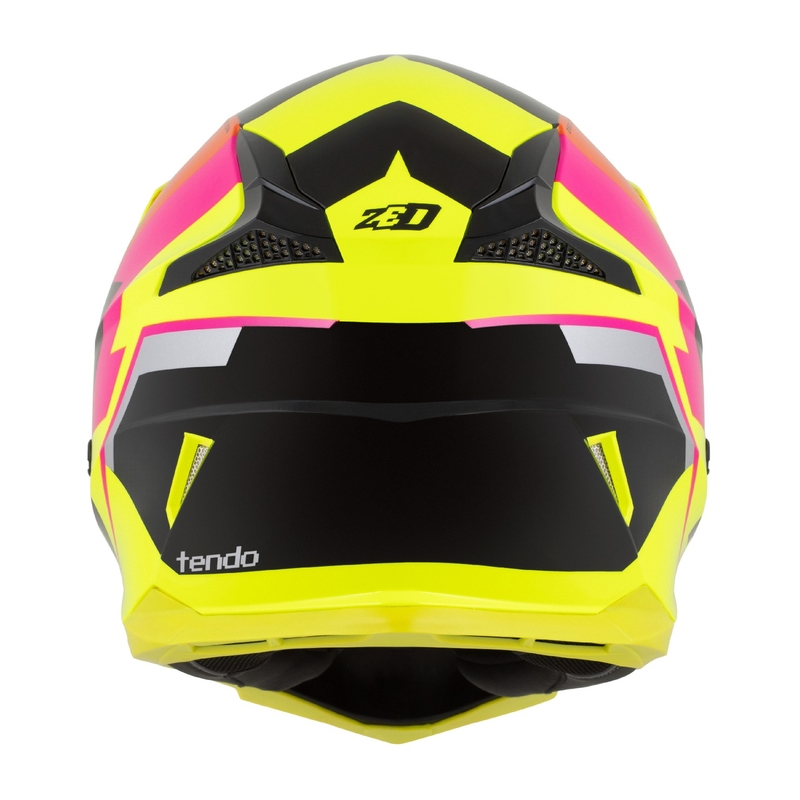 Motokroso šalmas ZED X1.9 Tendo fluo yellow-pink-orange-black