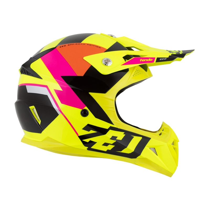 Motokroso šalmas ZED X1.9 Tendo fluo yellow-pink-orange-black