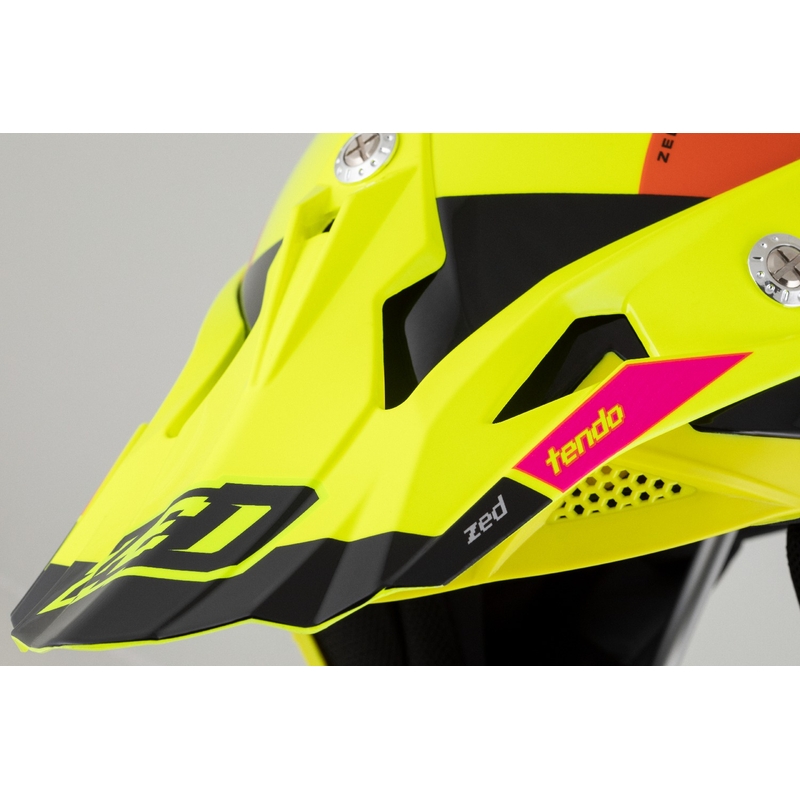 Motokroso šalmas ZED X1.9 Tendo fluo yellow-pink-orange-black