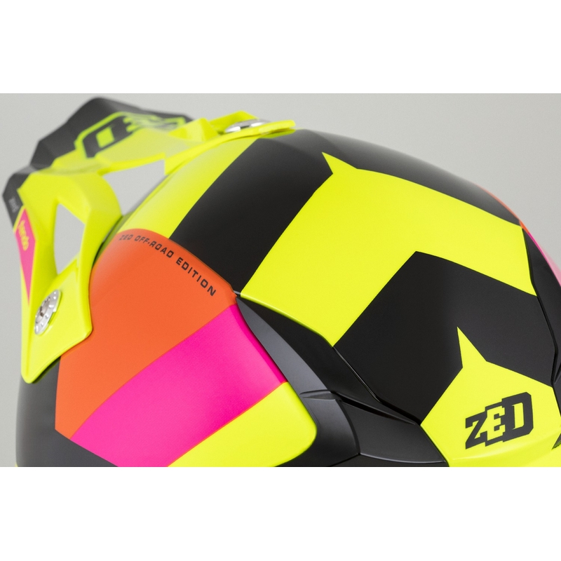 Motokroso šalmas ZED X1.9 Tendo fluo yellow-pink-orange-black