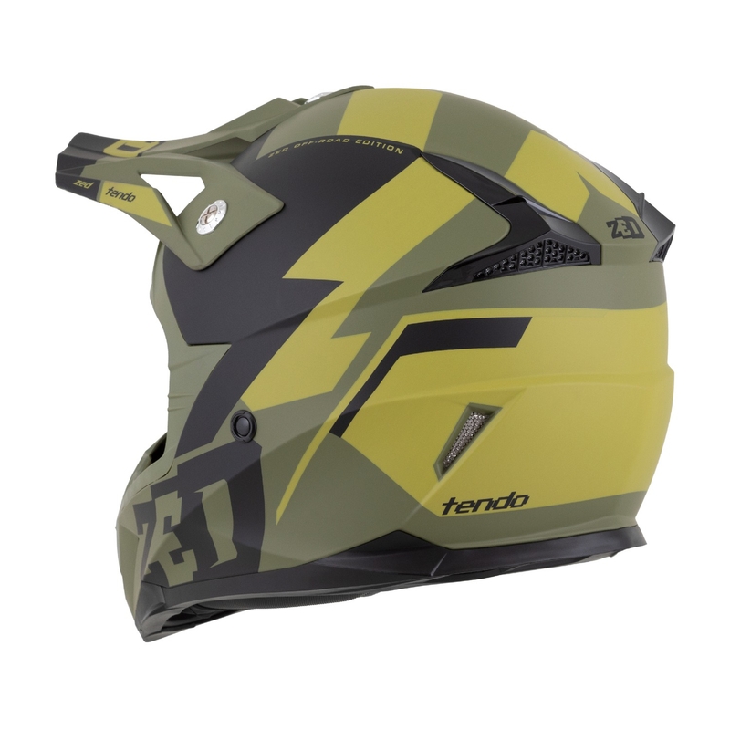 Vaikiškas motokroso šalmas ZED X1.9 Tendo tamsiai žalia-šviesiai žalia