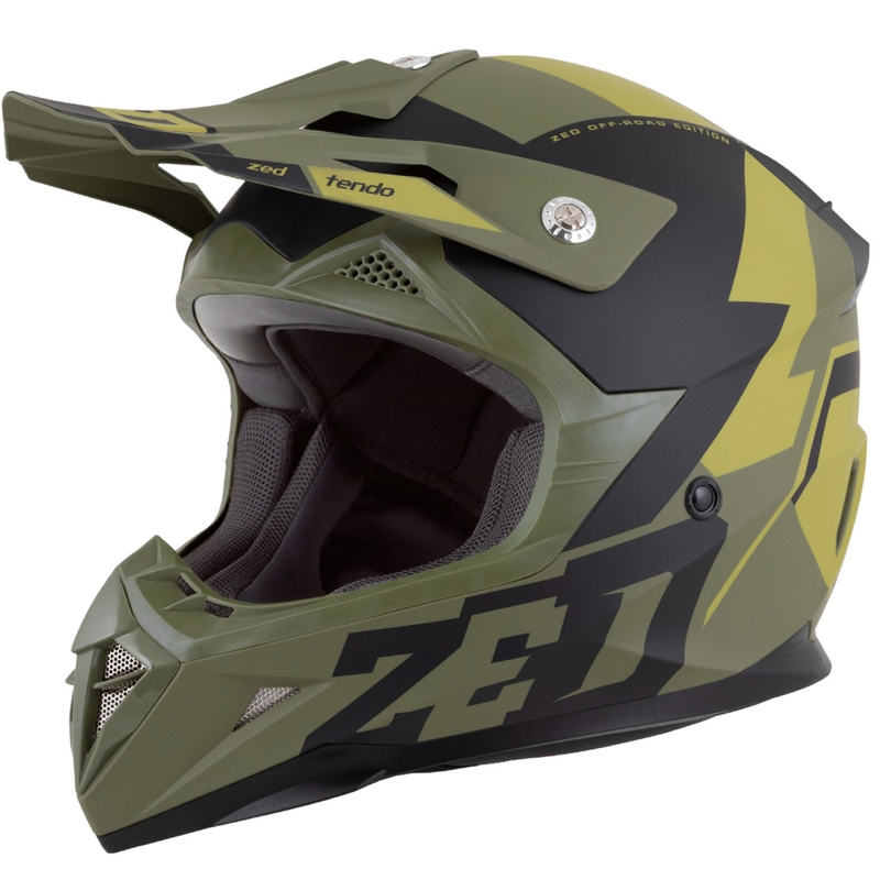Vaikiškas motokroso šalmas ZED X1.9 Tendo tamsiai žalia-šviesiai žalia