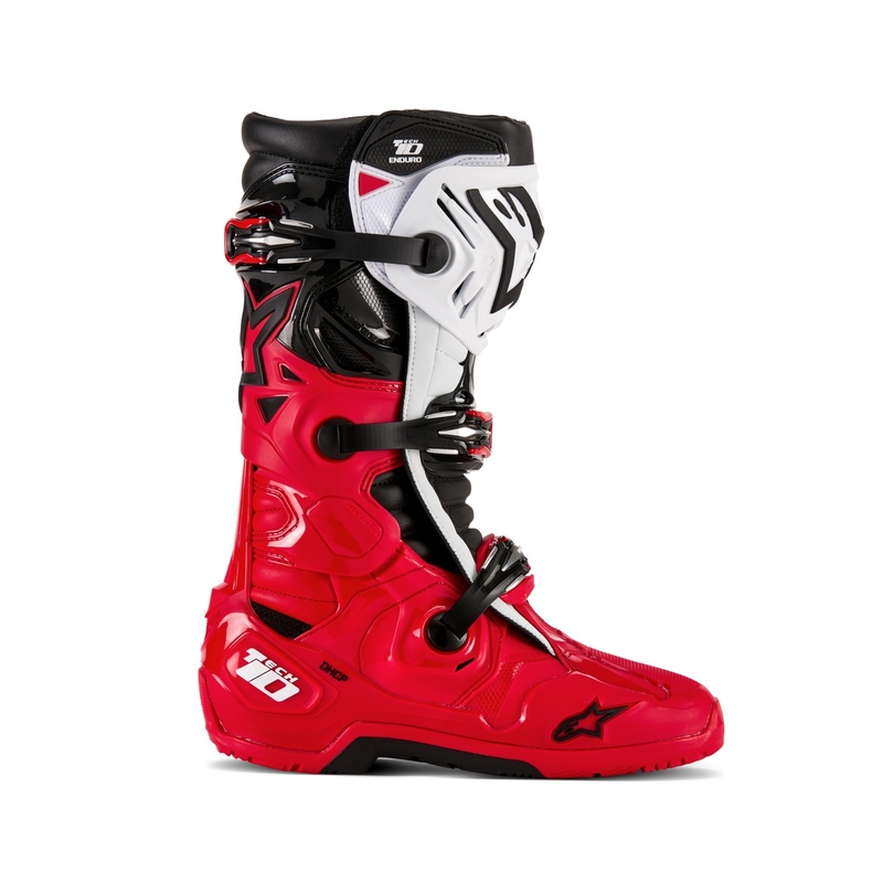 Alpinestars Tech 10 Enduro raudonai-juodai-balti motociklininko batai