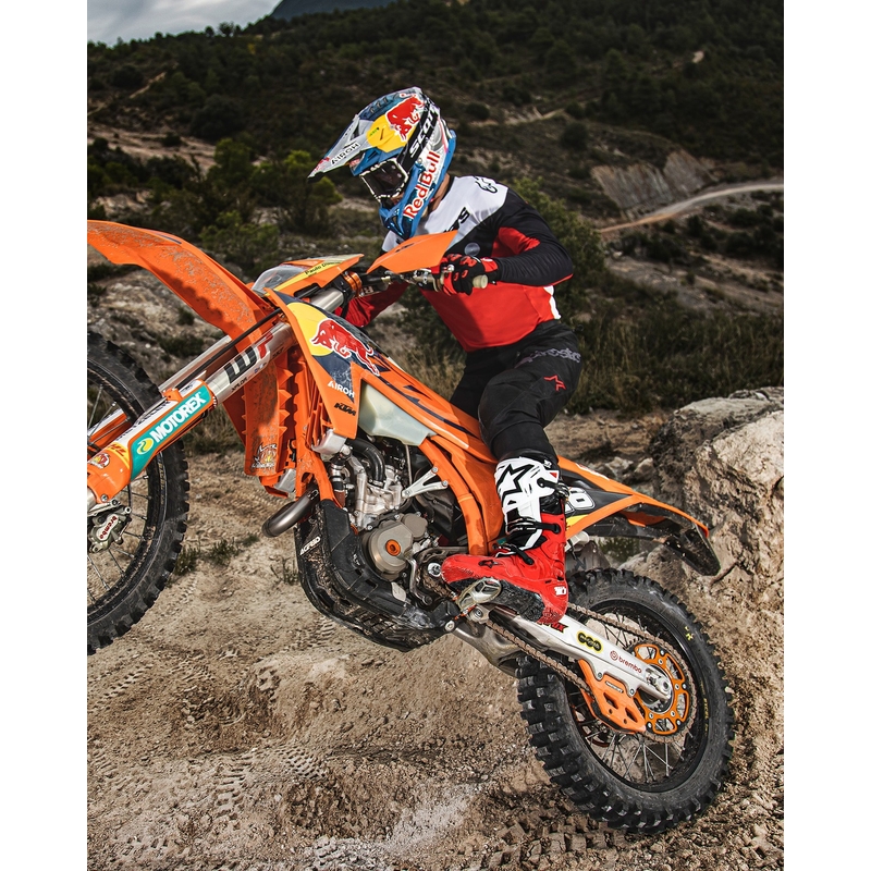 Alpinestars Tech 10 Enduro raudonai-juodai-balti motociklininko batai