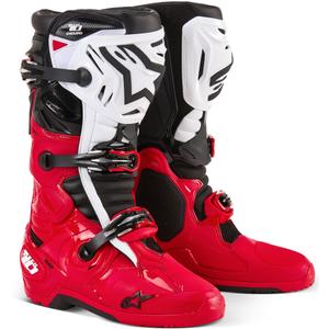 Alpinestars Tech 10 Enduro raudonai-juodai-balti motociklininko batai