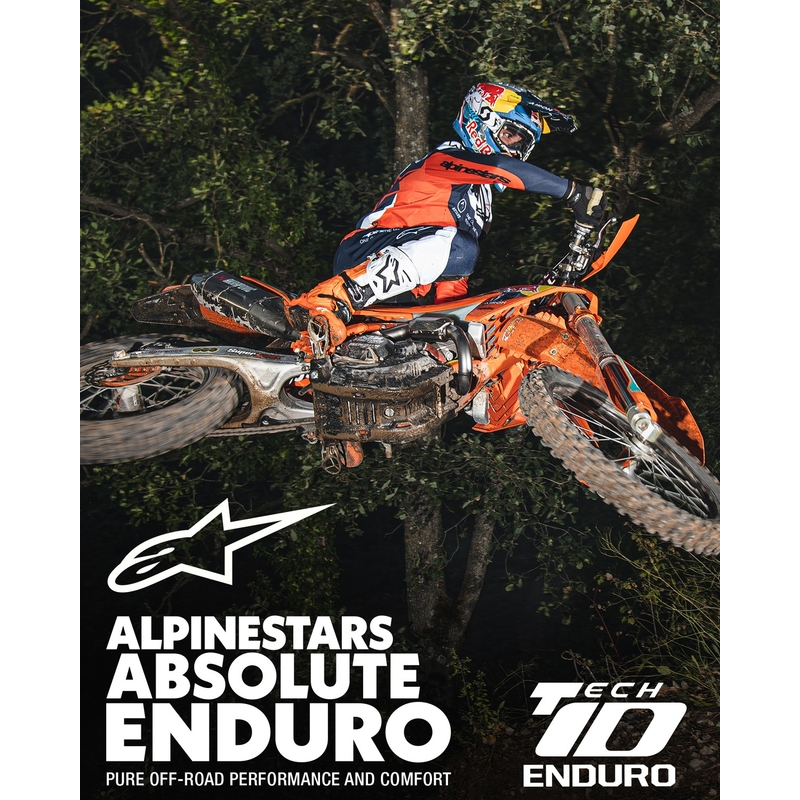 Alpinestars Tech 10 Enduro fluo oranžiniai-juoda-balta motociklininko batai