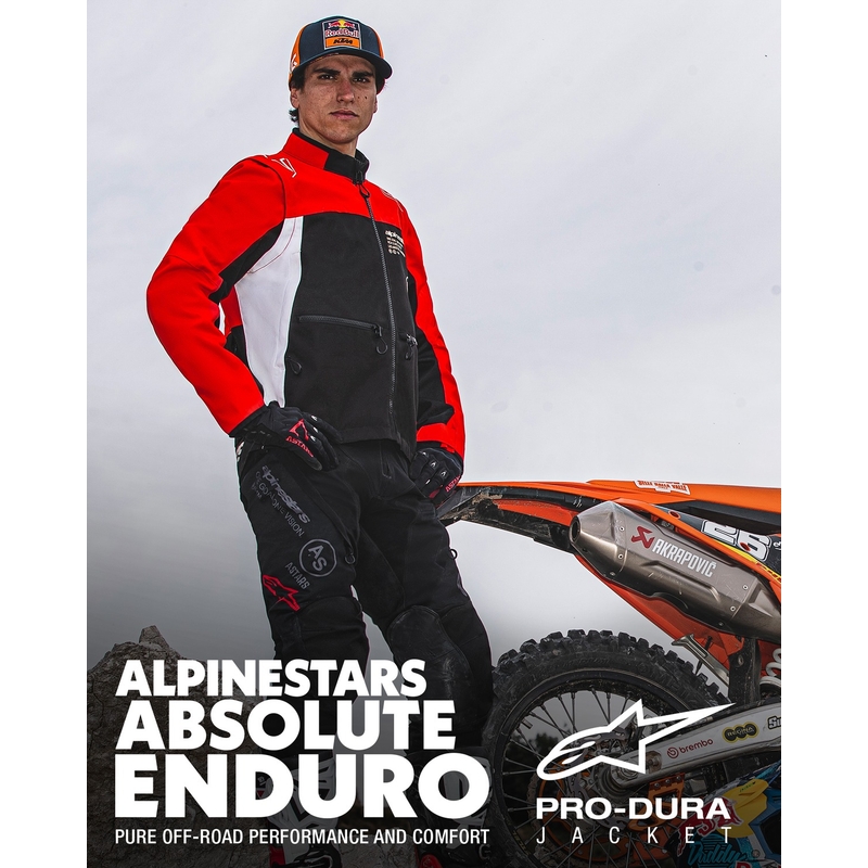 "Alpinestars PRO-Dura" juoda-raudona-balta striukė