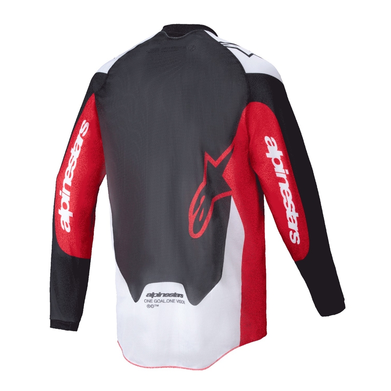 Alpinestars PRO-Dura motokroso marškinėliai juoda-raudona-balta