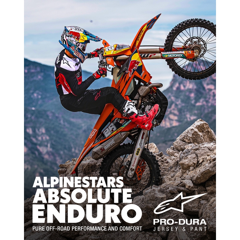 Alpinestars PRO-Dura motokroso marškinėliai juoda-raudona-balta