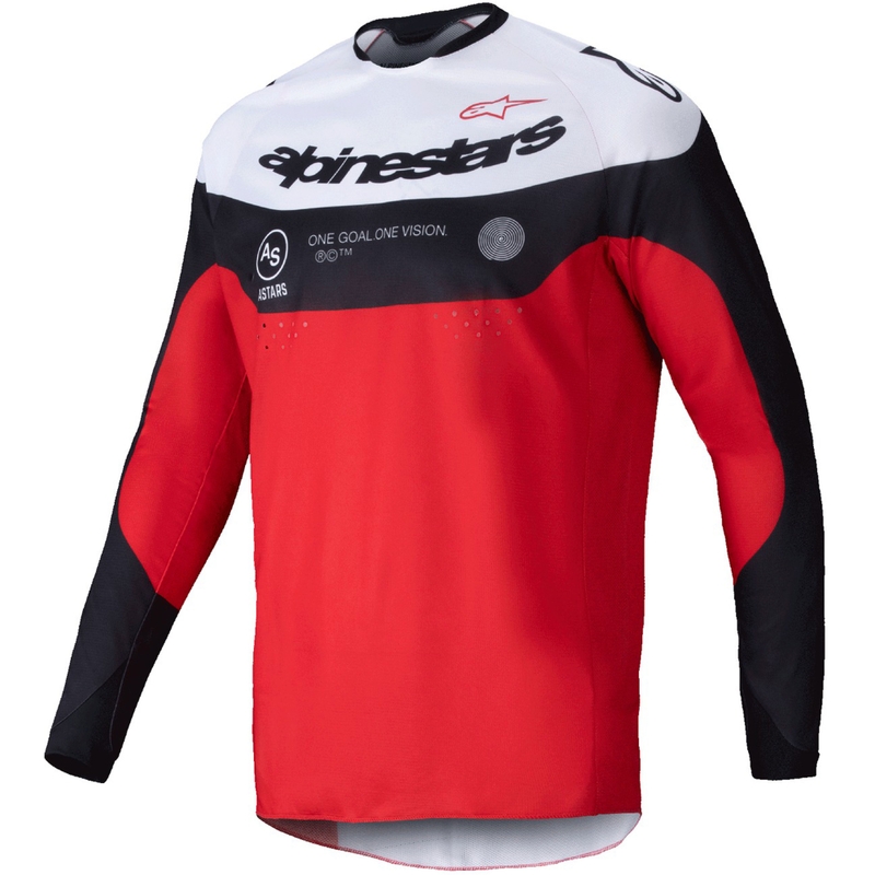 Alpinestars PRO-Dura motokroso marškinėliai juoda-raudona-balta