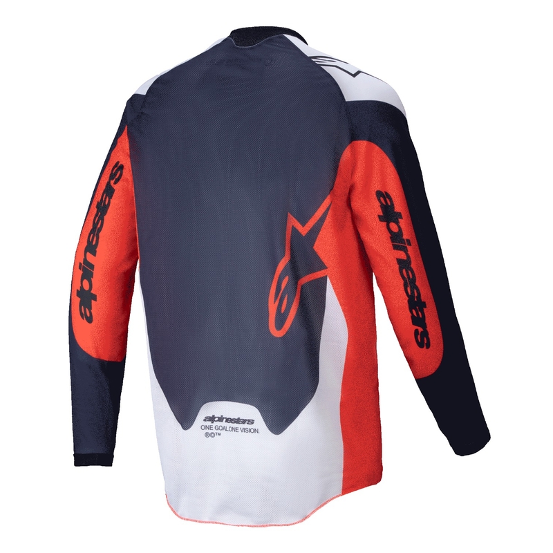 Alpinestars PRO-Dura motokroso marškinėliai mėlyna-oranžinė-balta