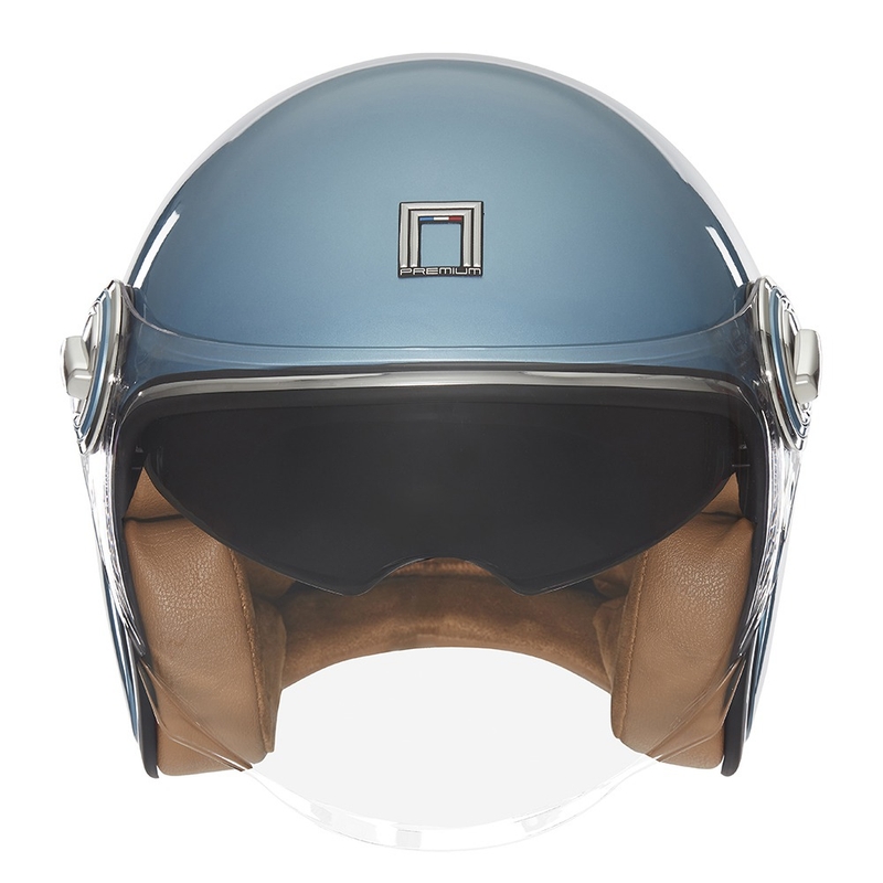 Atviras motociklininko šalmas NOX PREMIUM Heritage turquoise