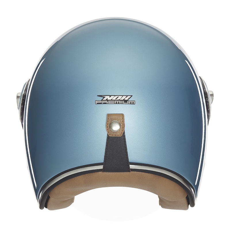 Atviras motociklininko šalmas NOX PREMIUM Heritage turquoise
