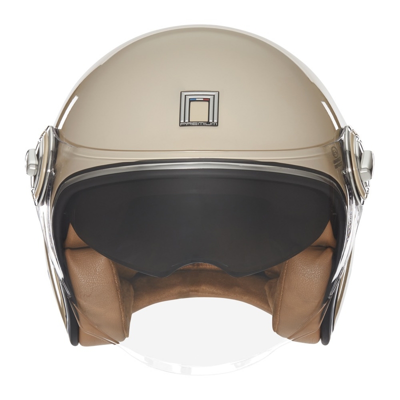 Atviras motociklininko šalmas NOX PREMIUM Heritage beige