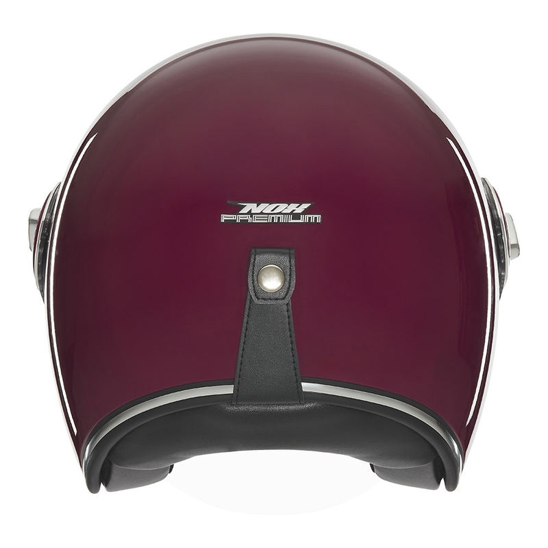 Atviras motociklininko šalmas NOX PREMIUM Heritage bordo spalvos