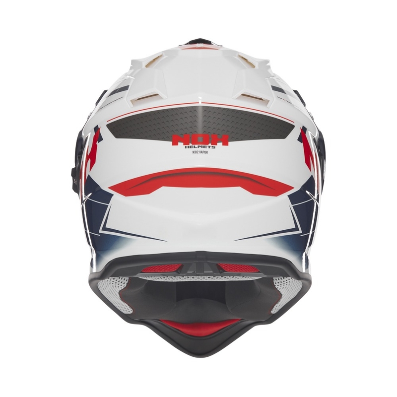 Enduro motociklininko šalmas NOX N312 Vapor balta-juoda-mėlyna