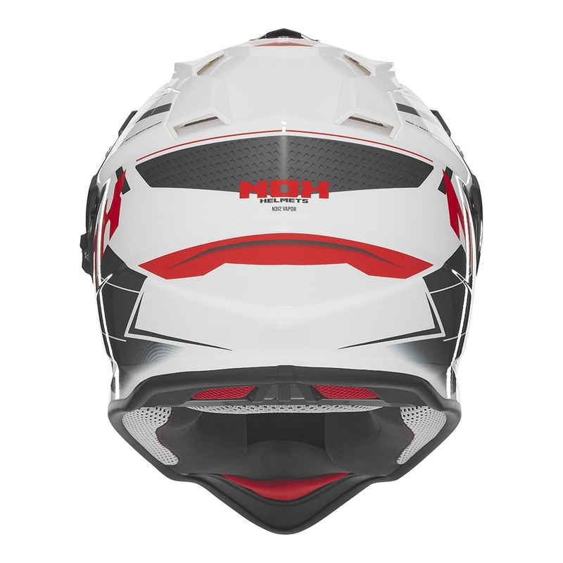Enduro helma na motorku NOX N312 Vapor bílo-černo-červená