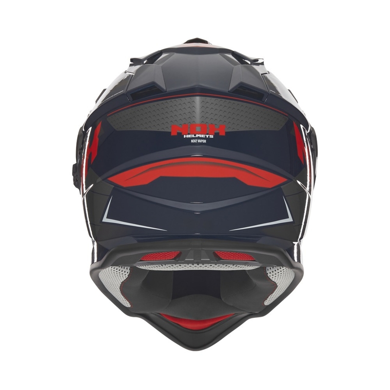 Enduro motociklininko šalmas NOX N312 Vapor juoda-mėlyna-raudona