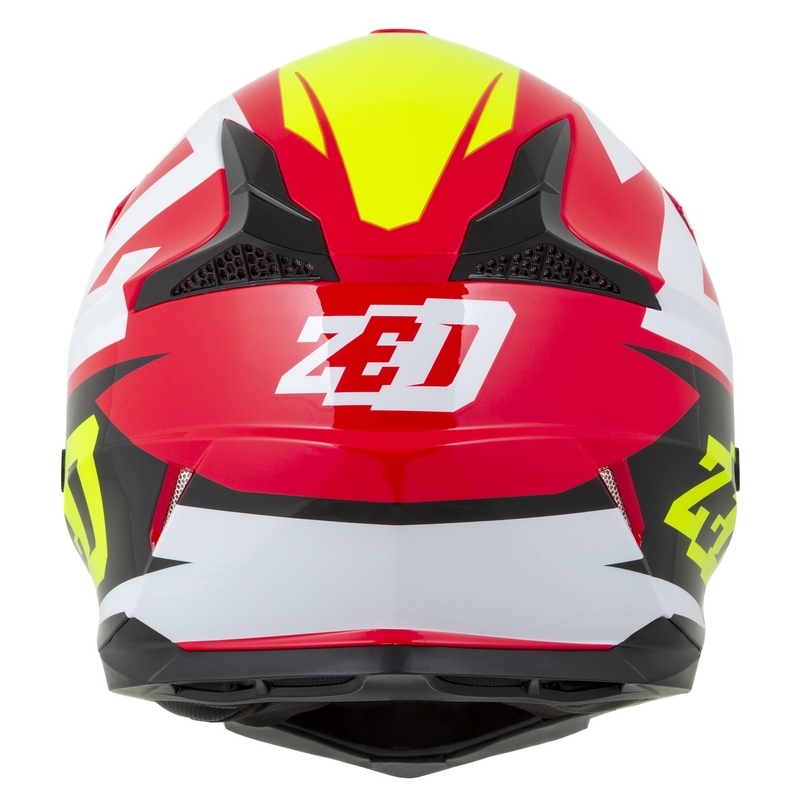 Motokroso šalmas motociklui ZED X1.9 Targa raudona-fluo geltona-juoda-balta