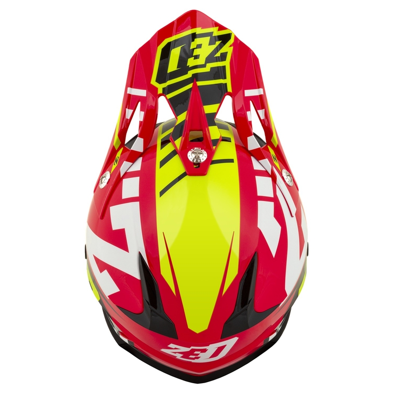 Motokroso šalmas motociklui ZED X1.9 Targa raudona-fluo geltona-juoda-balta