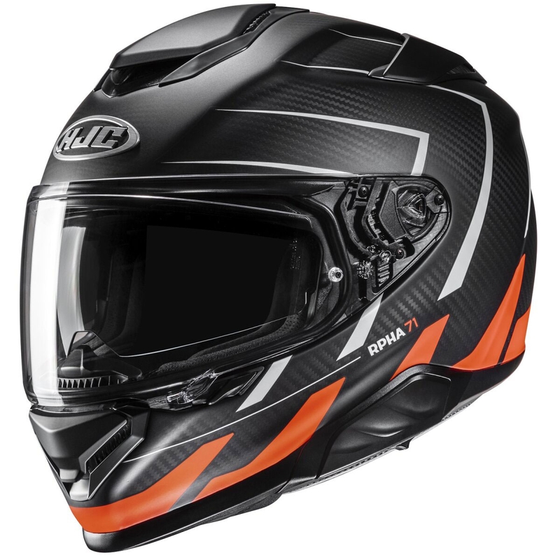 Integruotas motociklininko šalmas HJC RPHA 71 CARBON Cano MC6HSF juodai oranžinis išpardavimas