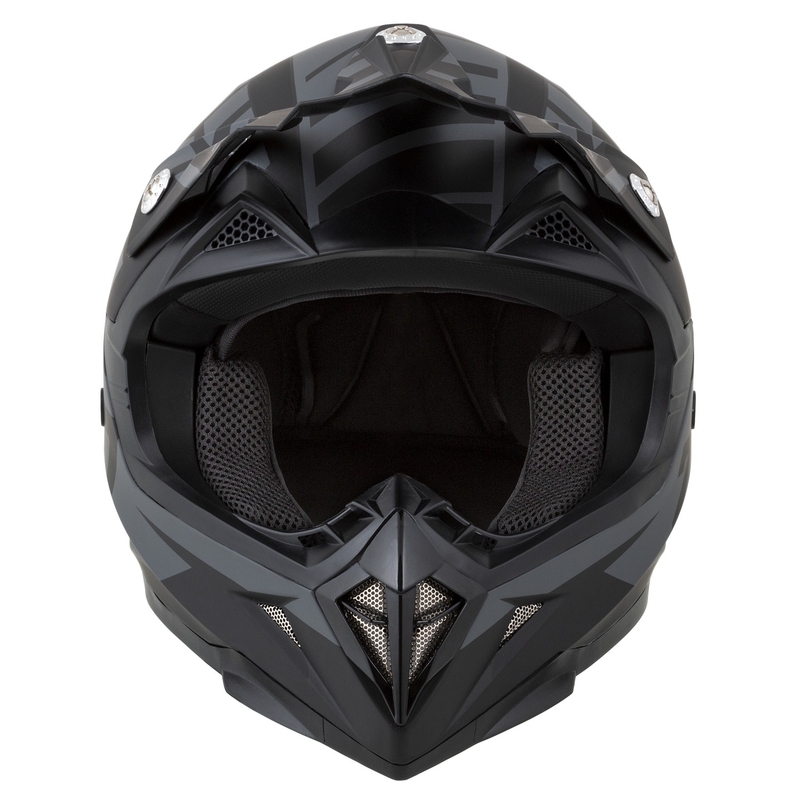 Vaikiškas motokroso šalmas motociklui ZED X1.9D Targa matinis pilkai juodas