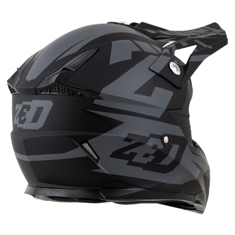 Vaikiškas motokroso šalmas motociklui ZED X1.9D Targa matinis pilkai juodas