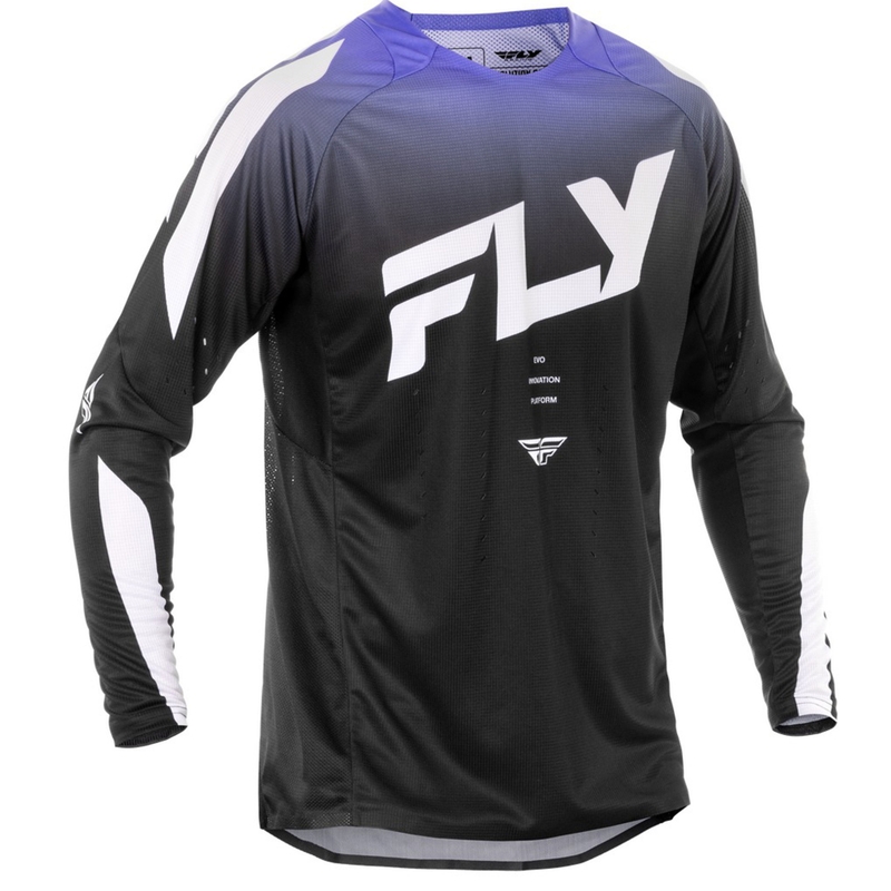 Motokroso marškinėliai FLY Racing Evolution juoda-balta-violetinė