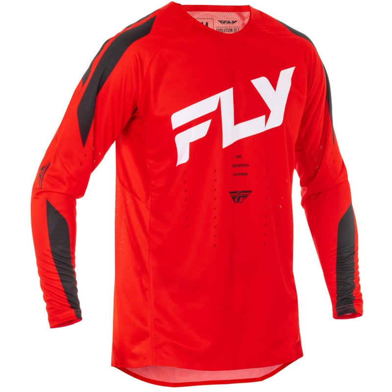 Motokroso marškinėliai FLY Racing Evolution raudona-balta-juoda