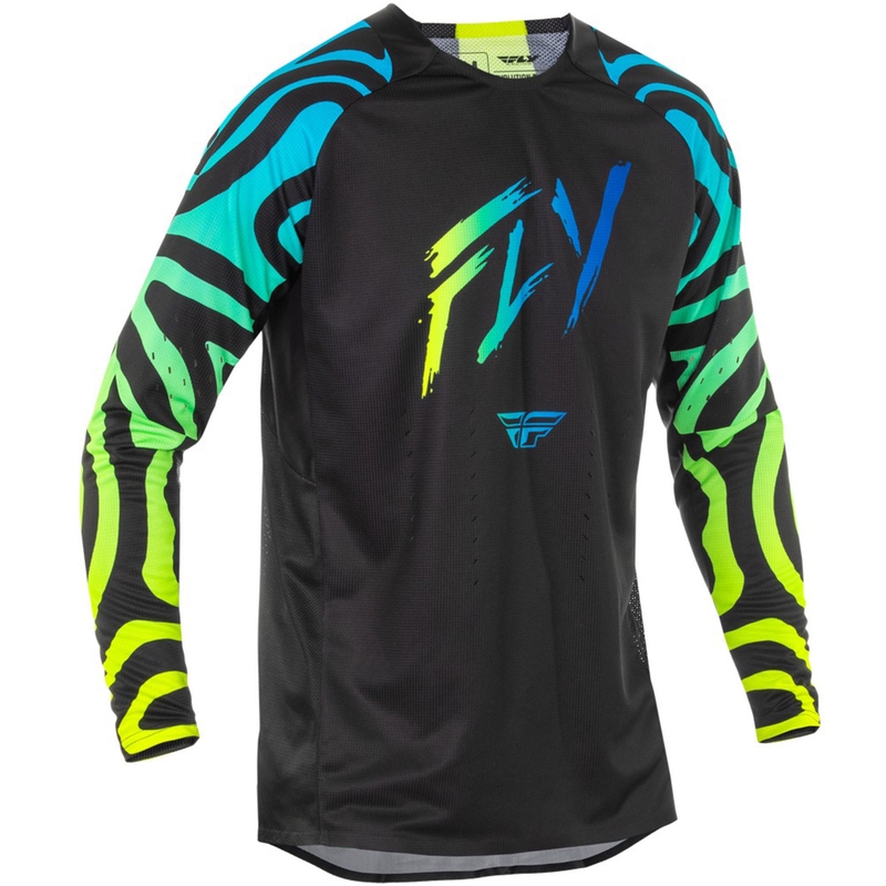 Motokroso marškinėliai FLY Racing Evolution black-blue-fluo yellow