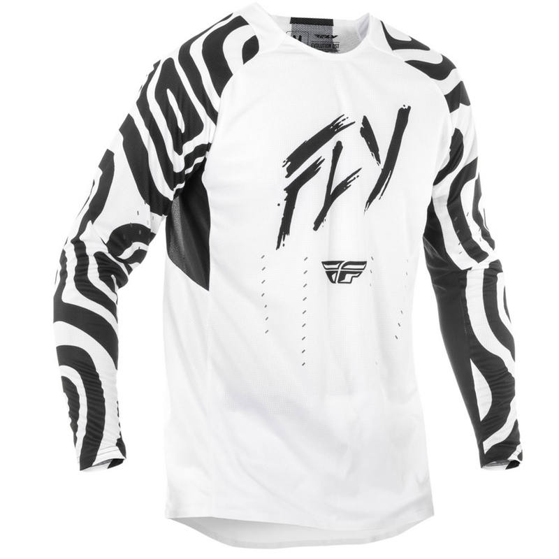 Motokroso marškinėliai FLY Racing Evolution balta-juoda
