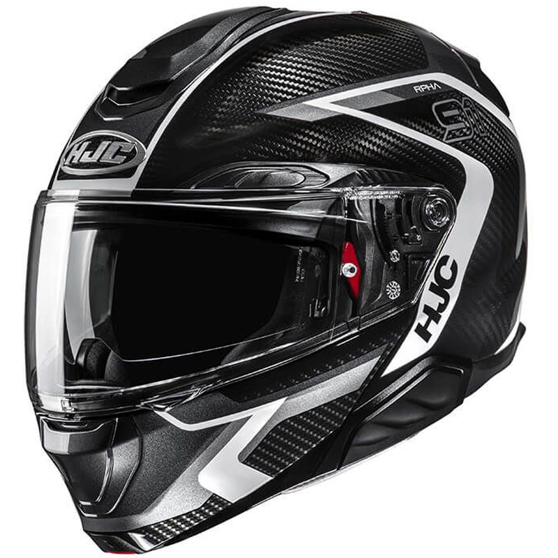 Sulankstomas motociklininko šalmas HJC RPHA 91 CARBON Lagos MC5 juodai pilkas