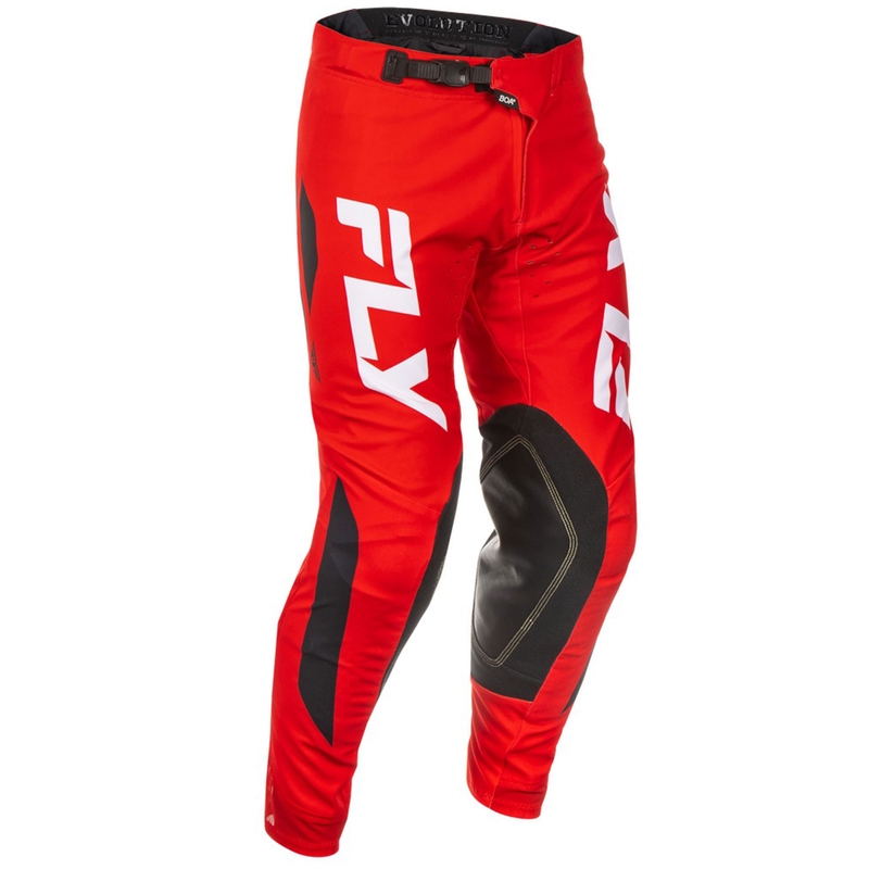 Motokroso kelnės FLY Racing Evolution raudona-balta-juoda