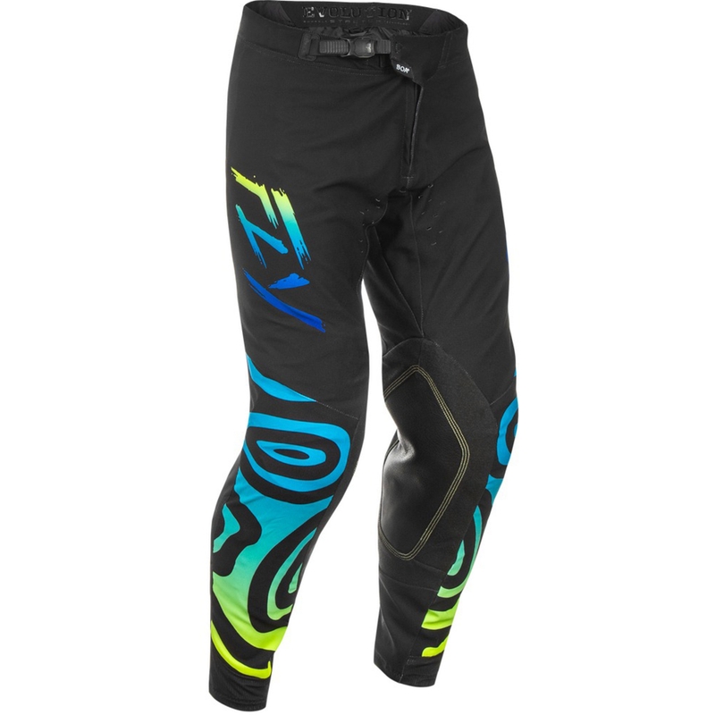 Motokroso kelnės FLY Racing Evolution juoda-mėlyna-fluo geltona